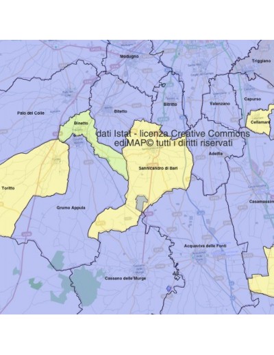 Mappa dei comuni della provincia di Bari KML
