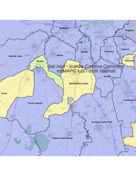 Mappa dei comuni della provincia di Bari KML