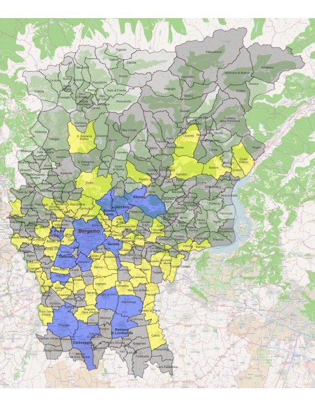 Mappa dei comuni della provincia di Bergamo KML