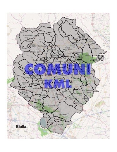 Mappa dei comuni della provincia di Biella KML