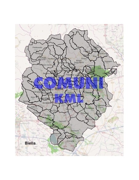 Mappa dei comuni della provincia di Biella KML