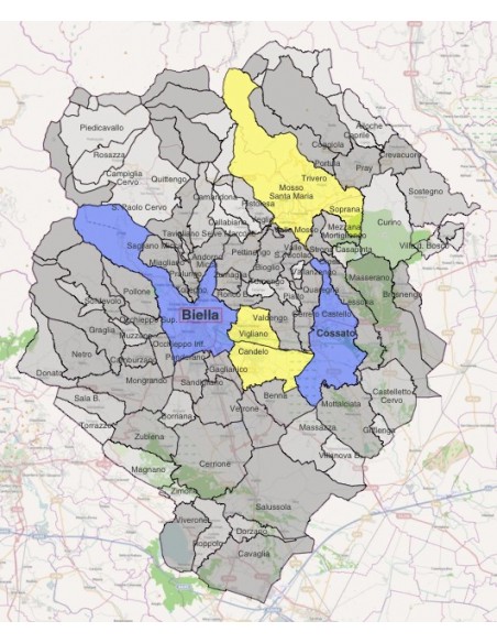 Mappa dei comuni della provincia di Biella KML