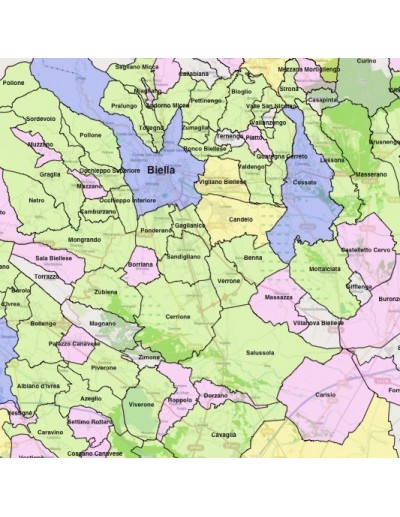 Mappa dei comuni della provincia di Biella KML