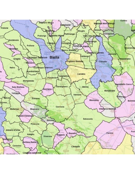 Mappa dei comuni della provincia di Biella KML