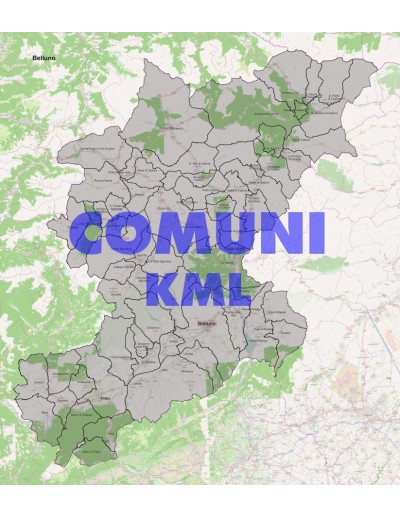 Mappa dei comuni della provincia di Belluno KML