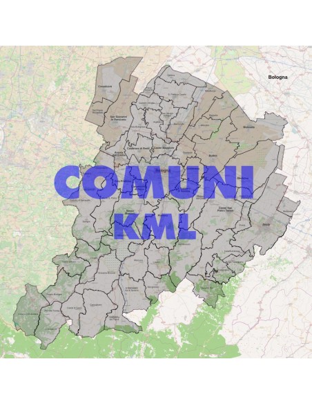 Mappa dei comuni della provincia di Bologna KML