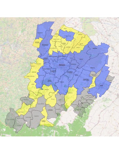 Mappa dei comuni della provincia di Bologna KML