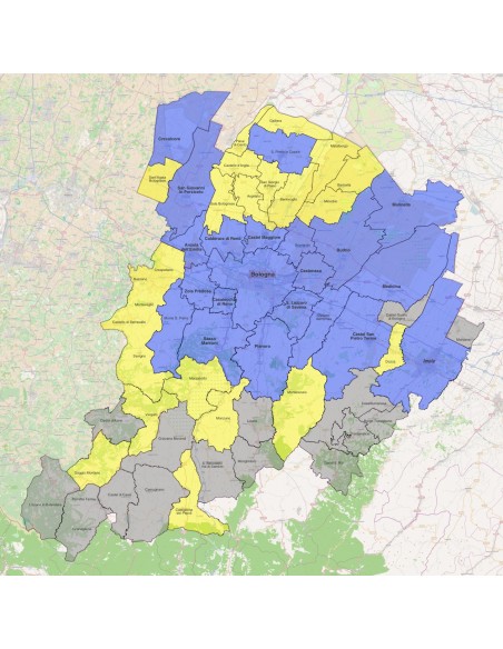 Mappa dei comuni della provincia di Bologna KML