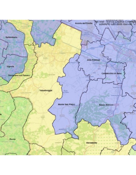 Mappa dei comuni della provincia di Bologna KML