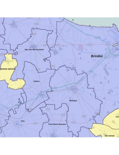 Mappa dei comuni della provincia di Brindisi KML