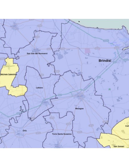Mappa dei comuni della provincia di Brindisi KML