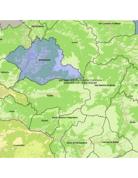 Mappa dei comuni della provincia di Bolzano/Bozen KML