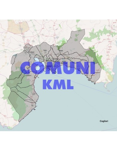 Mappa dei comuni della provincia di Cagliari KML