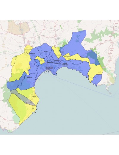 Mappa dei comuni della provincia di Cagliari KML