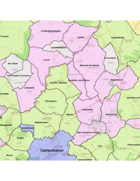 Mappa dei comuni della provincia di Campobasso KML