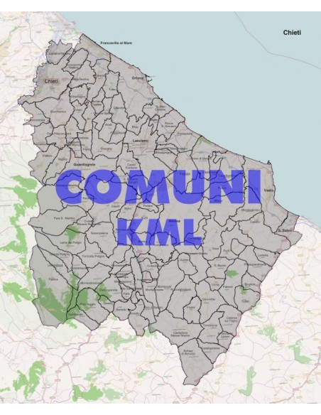 Mappa dei comuni della provincia di Chieti KML