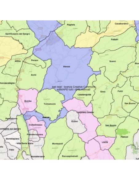 Mappa dei comuni della provincia di Chieti KML