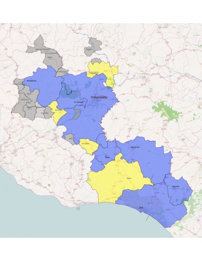 Mappa dei comuni della provincia di...