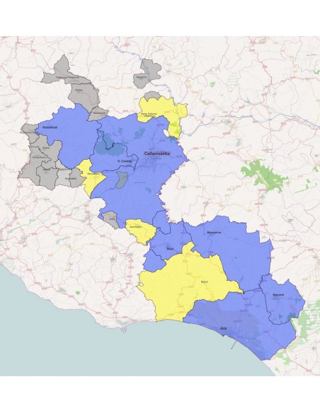 Mappa dei comuni della provincia di Caltanissetta KML
