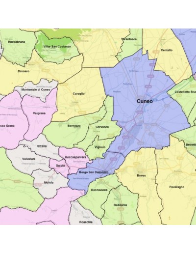Mappa dei comuni della provincia di Cuneo KML