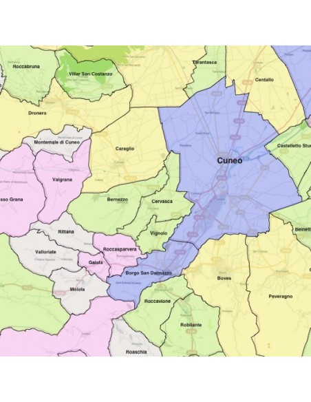 Mappa dei comuni della provincia di Cuneo KML