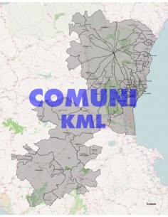 Mappa dei comuni della provincia di Catania KML