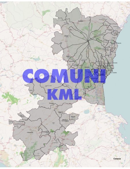 Mappa dei comuni della provincia di Catania KML