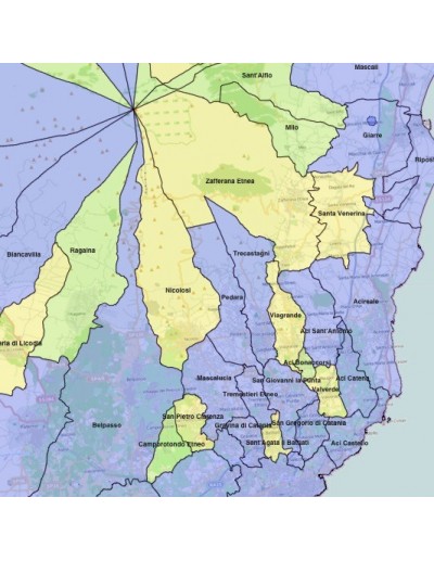 Mappa dei comuni della provincia di Catania KML