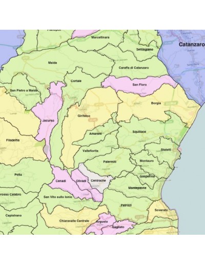 Mappa dei comuni della provincia di Catanzaro KML