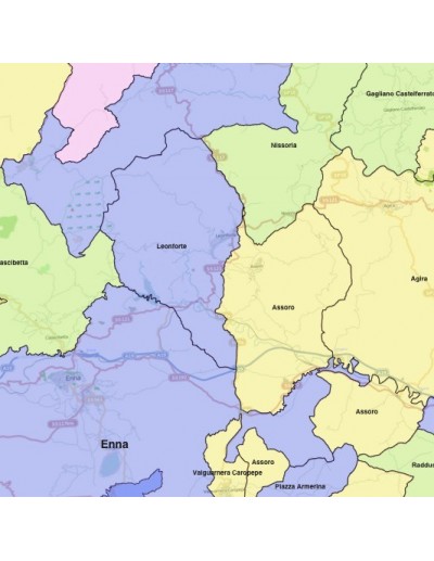 Mappa dei comuni della provincia di Enna KML