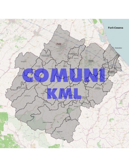 Mappa dei comuni della provincia di ForlÃ¬-Cesena KML