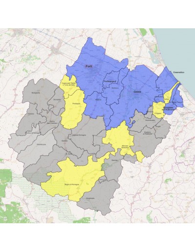 Mappa dei comuni della provincia di...