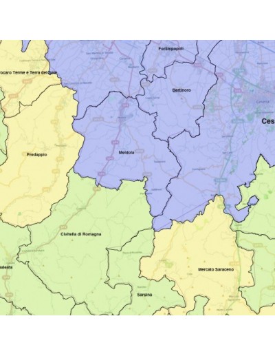 Mappa dei comuni della provincia di...