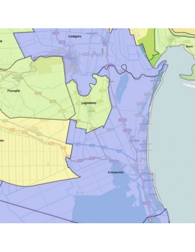 Mappa dei comuni della provincia di Ferrara KML