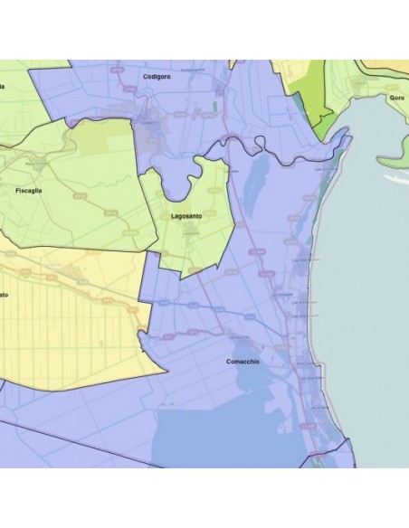 Mappa dei comuni della provincia di Ferrara KML