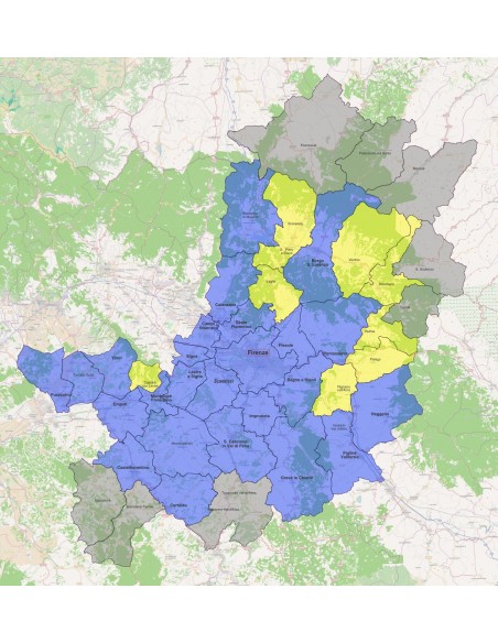 Mappa dei comuni della provincia di Firenze KML