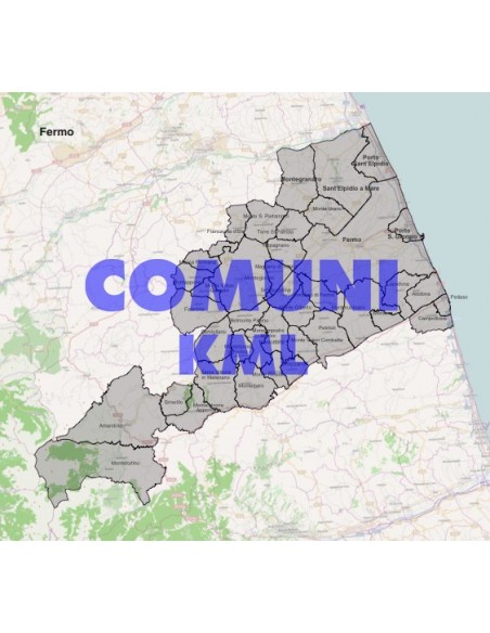 Mappa dei comuni della provincia di Fermo KML