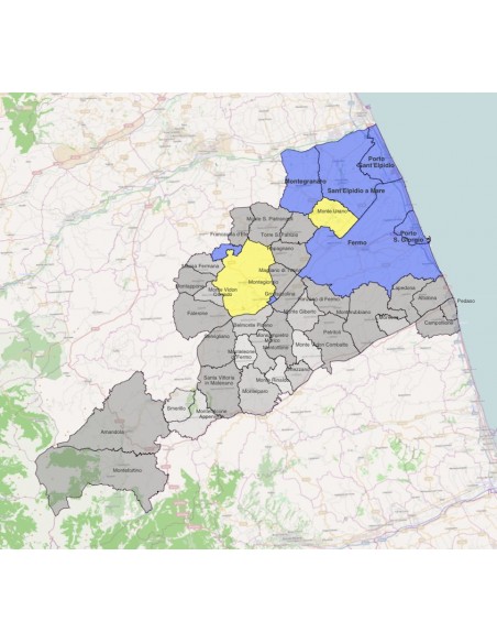 Mappa dei comuni della provincia di Fermo KML