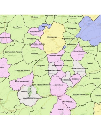 Mappa dei comuni della provincia di Fermo KML