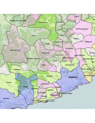 Mappa dei comuni della provincia di Imperia KML