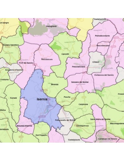 Mappa dei comuni della provincia di Isernia KML