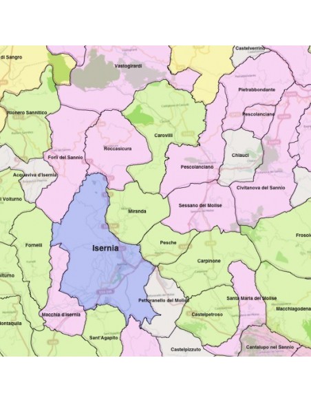 Mappa dei comuni della provincia di Isernia KML