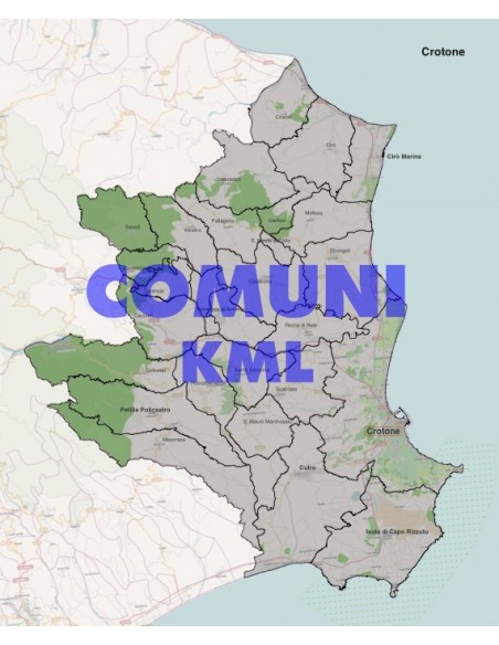 Mappa dei comuni della provincia di Crotone KML
