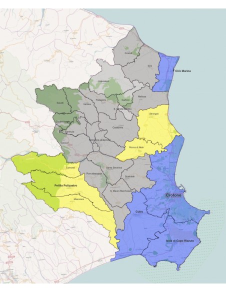 Mappa dei comuni della provincia di Crotone KML
