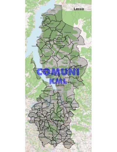 Mappa dei comuni della provincia di Lecco KML