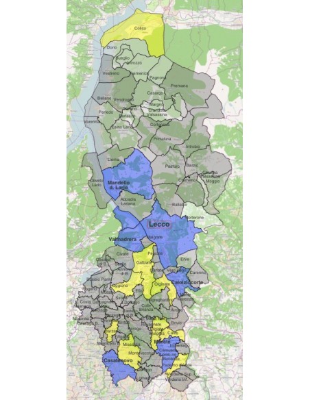 Mappa dei comuni della provincia di Lecco KML
