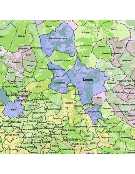 Mappa dei comuni della provincia di Lecco KML