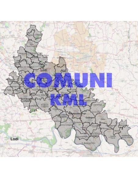 Mappa dei comuni della provincia di Lodi KML