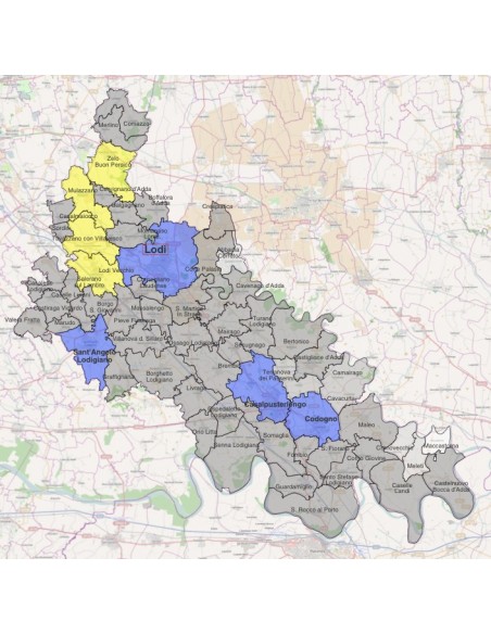 Mappa dei comuni della provincia di Lodi KML