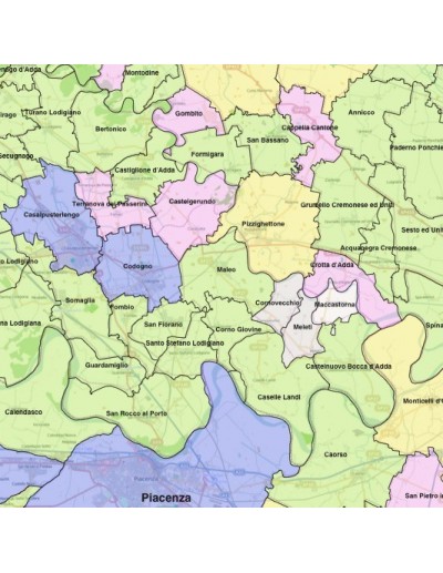 Mappa dei comuni della provincia di Lodi KML